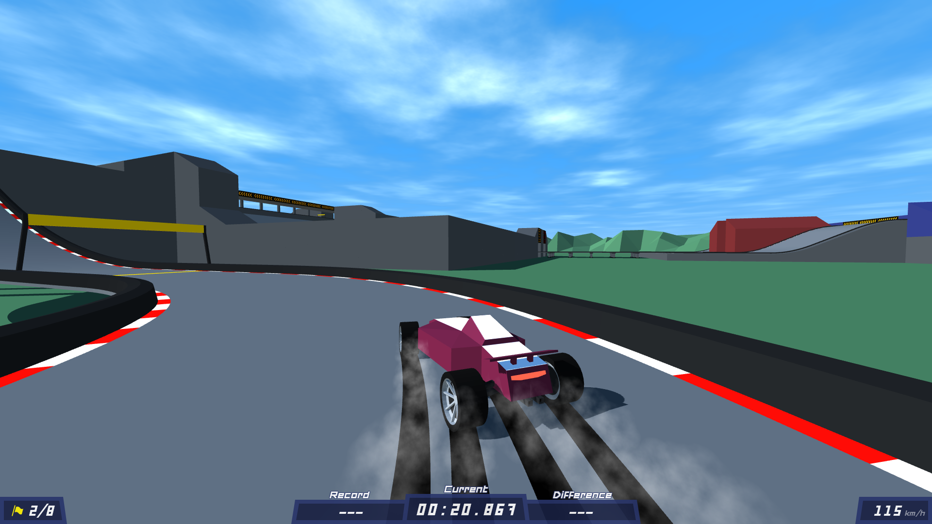 High-speed racing action with loops and jumps